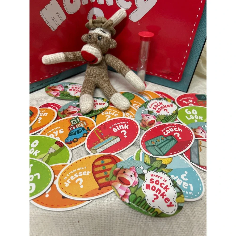 Where is Sock Monkey Hide and Seek Game Cardinal Industries 2010 Plush and Cards